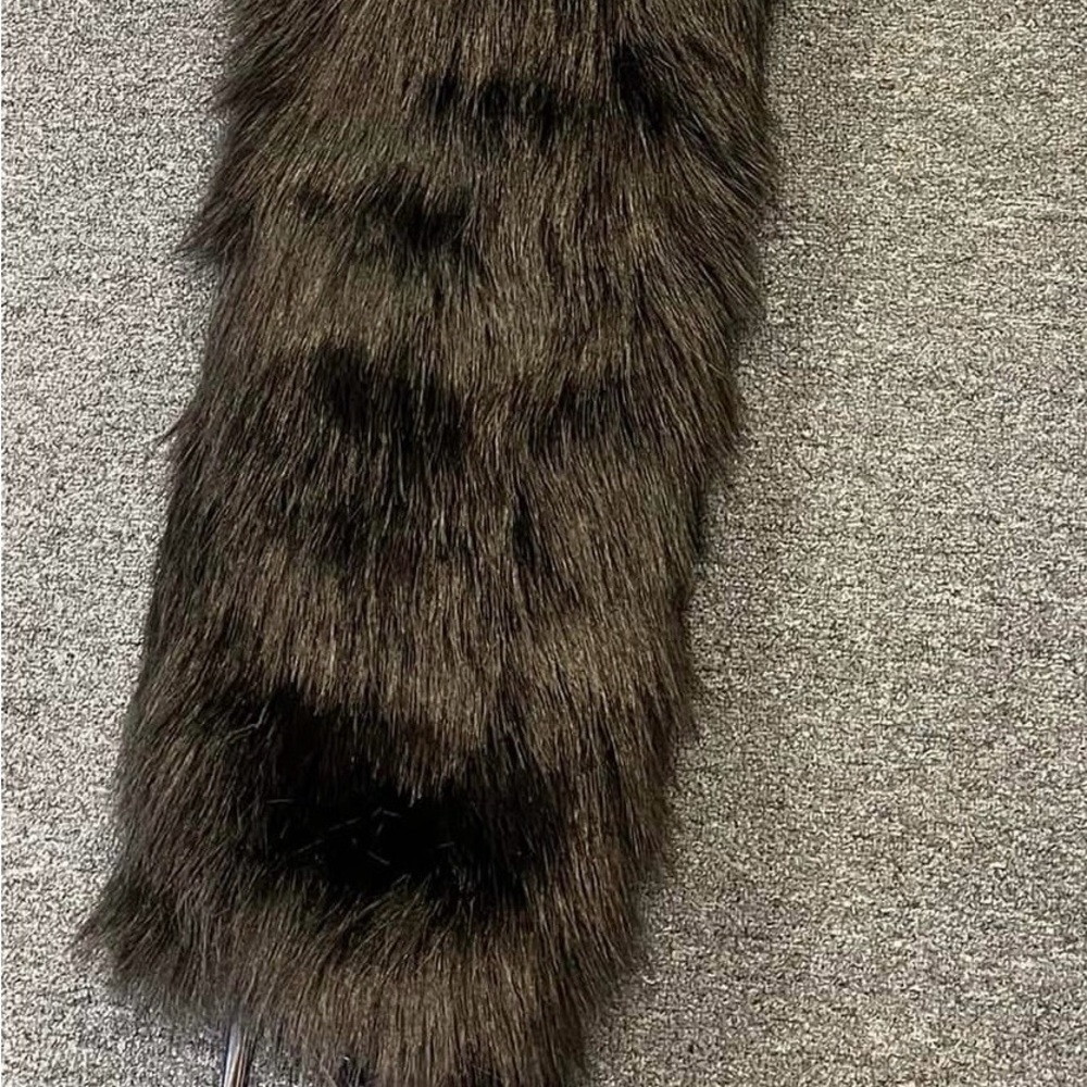 Faux Fur Heel Boots in Black